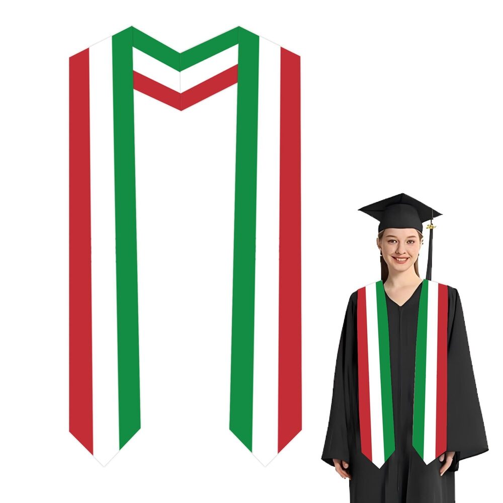 4518 National Flag Graduation Stole Embroidery Sash for Study Aboard
